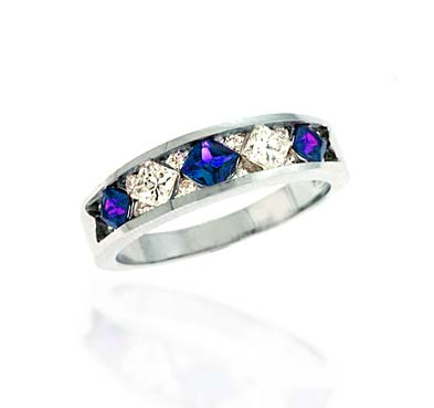 Sapphire & Diamond Ring 1.06 Carat Total Weight