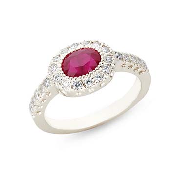 Genuine Ruby & Diamond Ring 1.36 Carat Total Weight