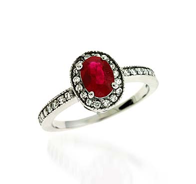 Ruby & Diamond Ring 1.25 Carat Total Weight