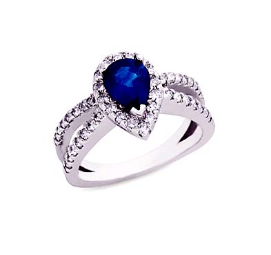 Sapphire & Diamond Ring 2.13 Carat Total Weight