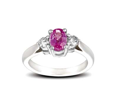 Genuine Pink Sapphire and Diamond Ring 1.33 Carat Total Weight