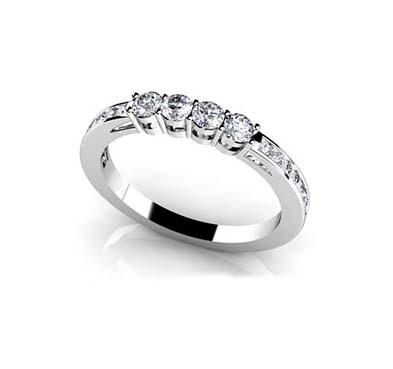 Center Four Diamond Band 1/4 Carat Total Weight