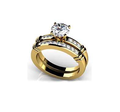 Channel Belt Engagement Ring 5/8 Carat Total Weight