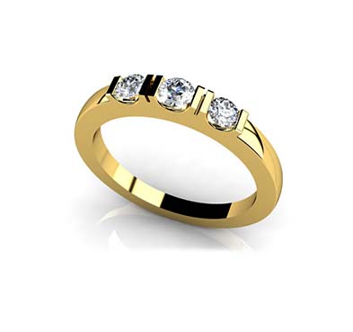 Triple Spaced Diamond Band .15 Carat Total Weight