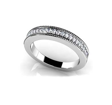 Millgrain Diamond Ring 1/4 Carat Total Weight