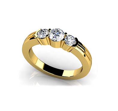 3 Stone Contemporary Band 1/2 Carat Total Weight