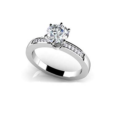 Diamond Accent Engagement Ring 5/8 Carat Total Weight