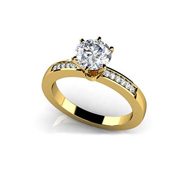 Diamond Accent Engagement Ring 5/8 Carat Total Weight