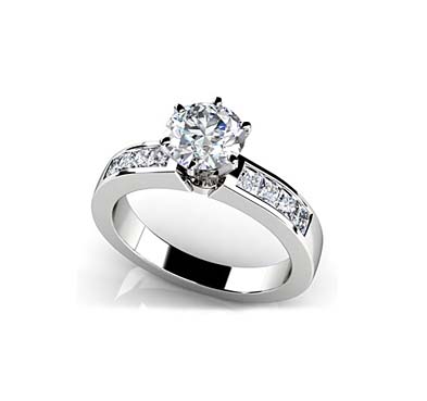Triple Contrast Engagement Ring 1.0 Carat Total Weight