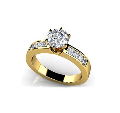 Triple Contrast Engagement Ring 1.0 Carat Total Weight