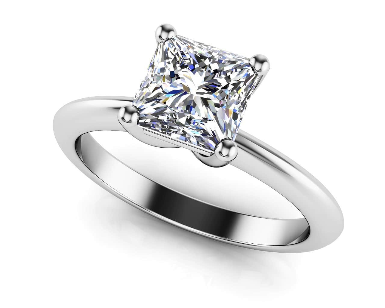 Infinite Love Princess Cut Diamond Solitaire Engagement Ring 3/4 Carat Total Weight