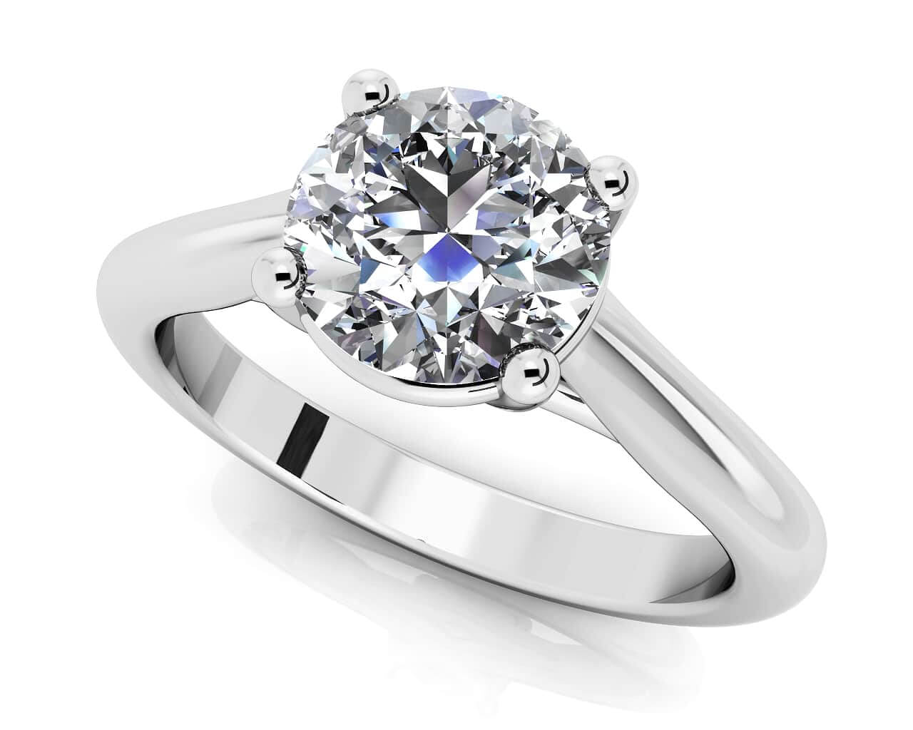 Round Brilliant Cut Diamond Solitaire Ring 1/2 Carat Total Weight