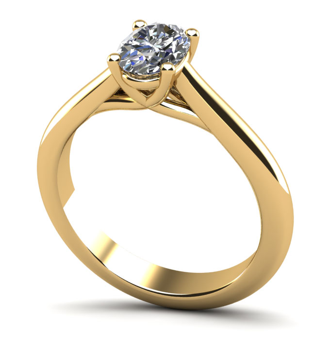 Elegant Oval Solitaire Engagement Ring 5/8 Carat Total Weight