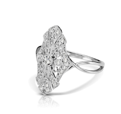 Diamond Cathedral Vintage Inspired Ring 1/4 Carat Total Weight