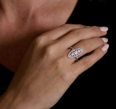 3 Stone Diamond Vintage Ring 1/2 Carat Total Weight