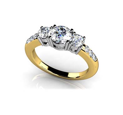 Nine Stone Diamond Engagement Ring 1.16 Carat Total Weight