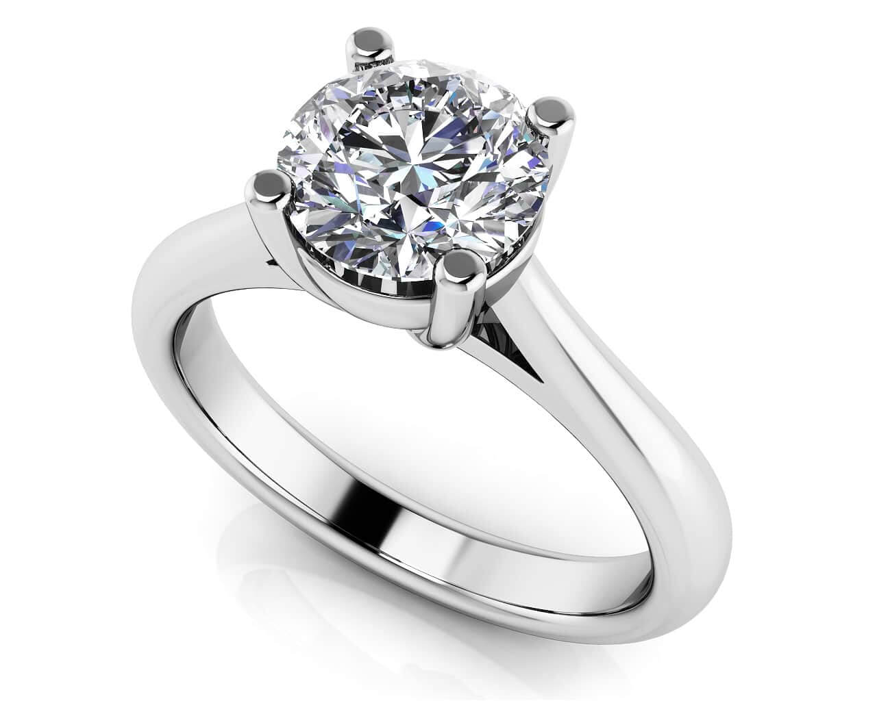 Classic Four Prong Round Cut Solitaire Ring 1/4 Carat Total Weight