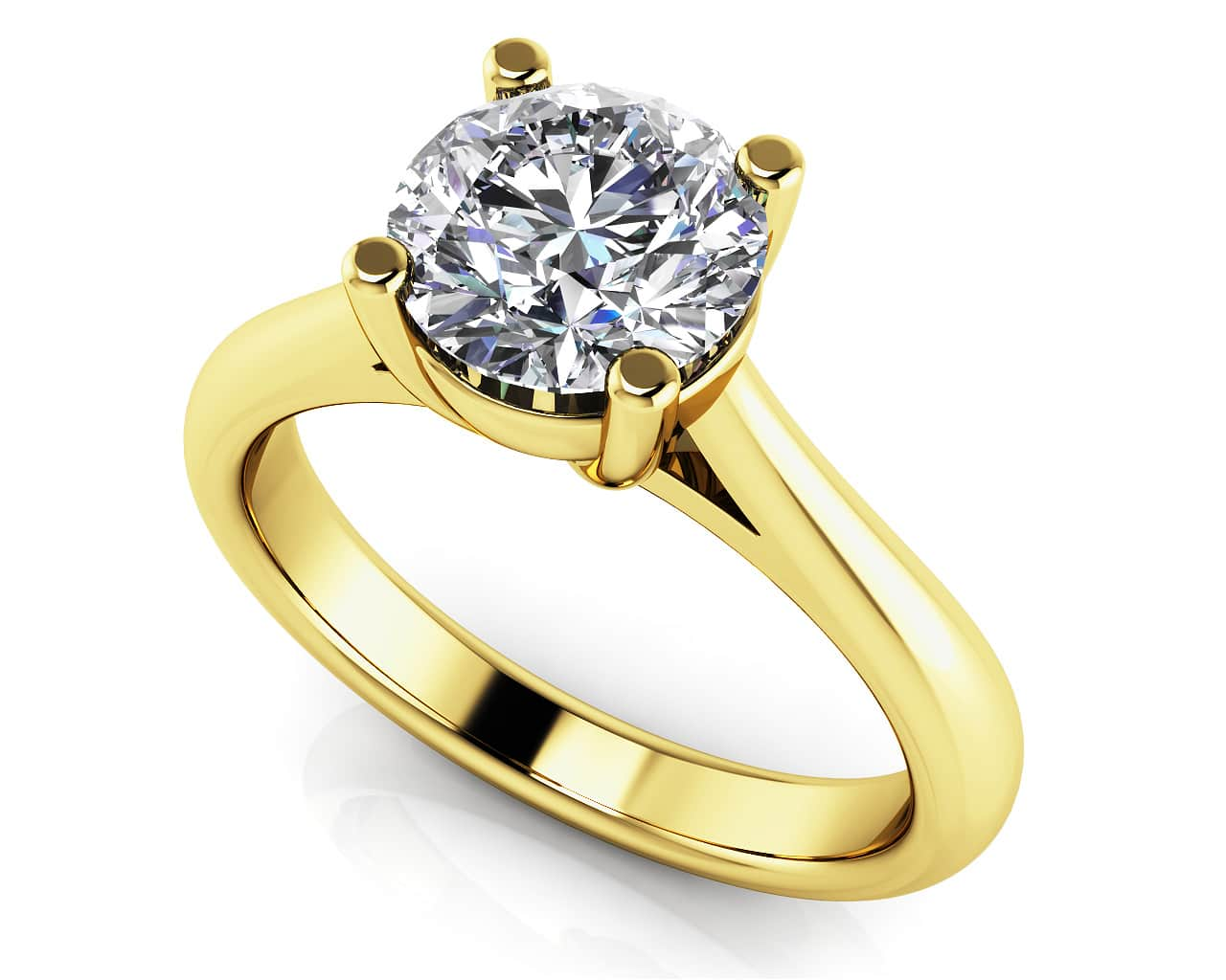 4ct Classic Round Solitaire Ring 4-prongs Round Cut Solitaire 