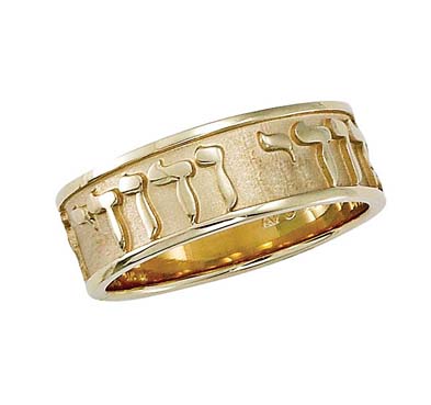 14K Gold Jewish Wedding Band