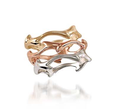 Tri-Color Stackable Wedding Rings