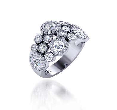 Designer Floral Wedding Ring 1.18 Carat Total Weight