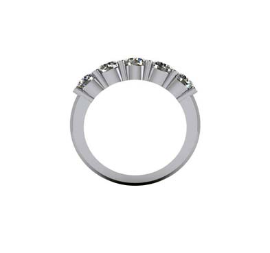 Diamond Double Row Wedding Ring 3.3 Carat Total Weight