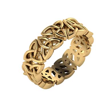 14K Gold Celtic Knot Eternity Band