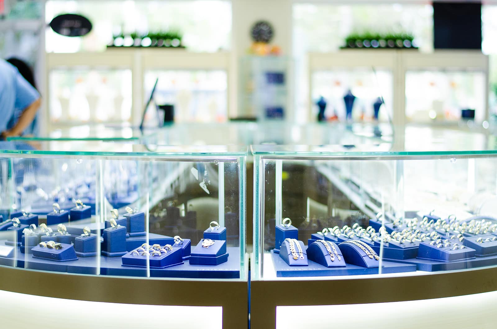 Diamond rings on display at USA Jewels showroom
