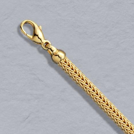 7-Inch 18K Yellow Gold Foxtailmesh 4.2mm, Lobster Clasp