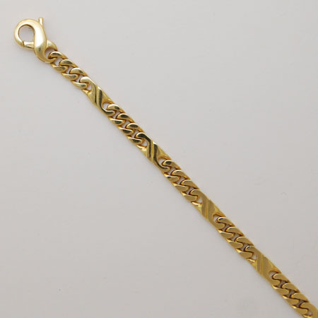 8-Inch 18K Yellow Gold Fancy Link Bracelet 4.1mm