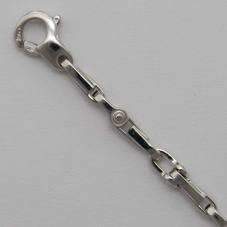 8.25-Inch 18K White Gold Mechanical Link Bracelet