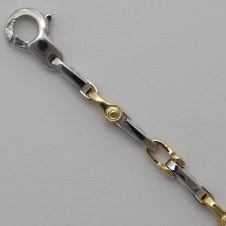 8.25-Inch 18K Yellow and White Gold Mechanical Link Bracelet