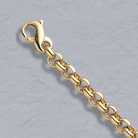 7-Inch 18K Yellow Gold Heavy Rolo Bracelet 5.5mm