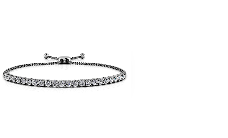 Diamond tennis bracelet with rope