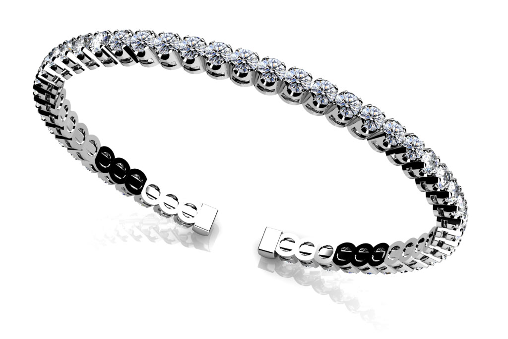 Curved Prong Flexible Diamond Bangle Bracelet 1.65 Carat Total Weight