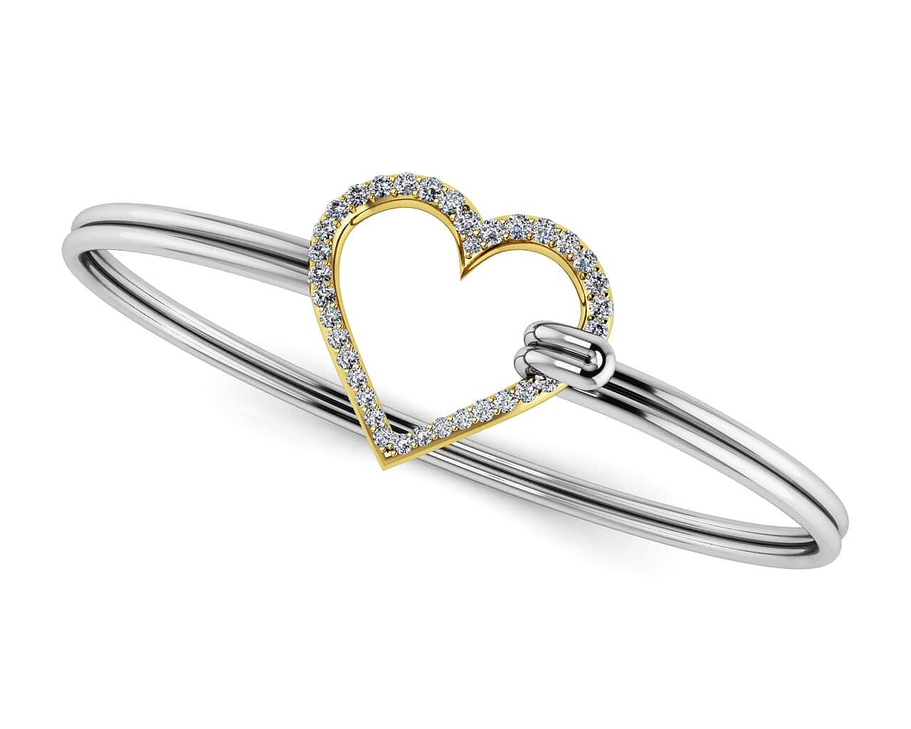 The Sparkling Heart Unity Bracelet Bangle