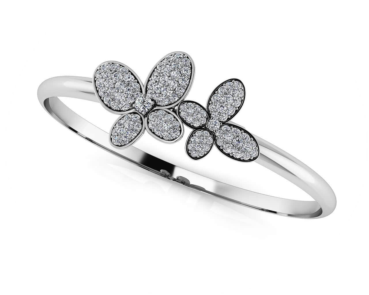 Enchanting Diamond Butterfly Bangle .90 Carat Total Weight