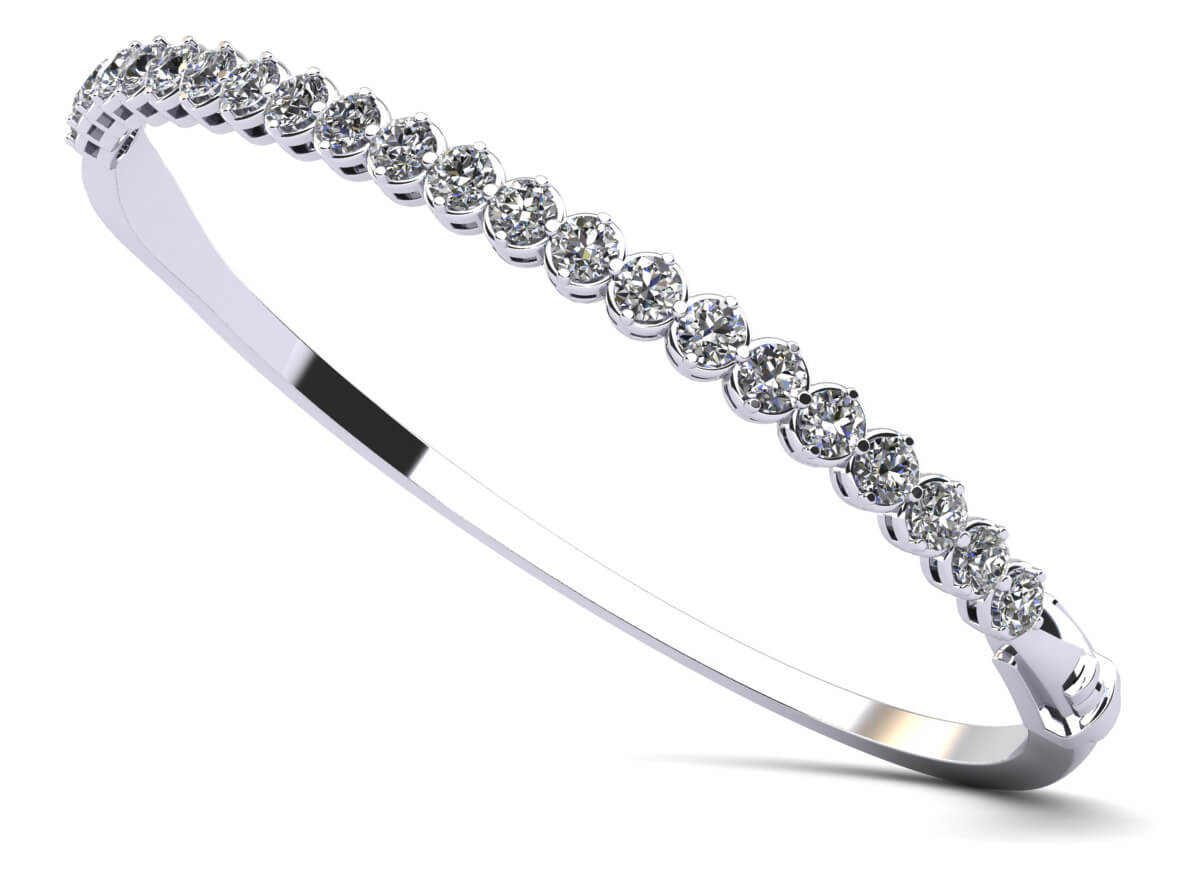 Divinely Dazzling Bangle Bracelet 1.06 Carat Total Weight
