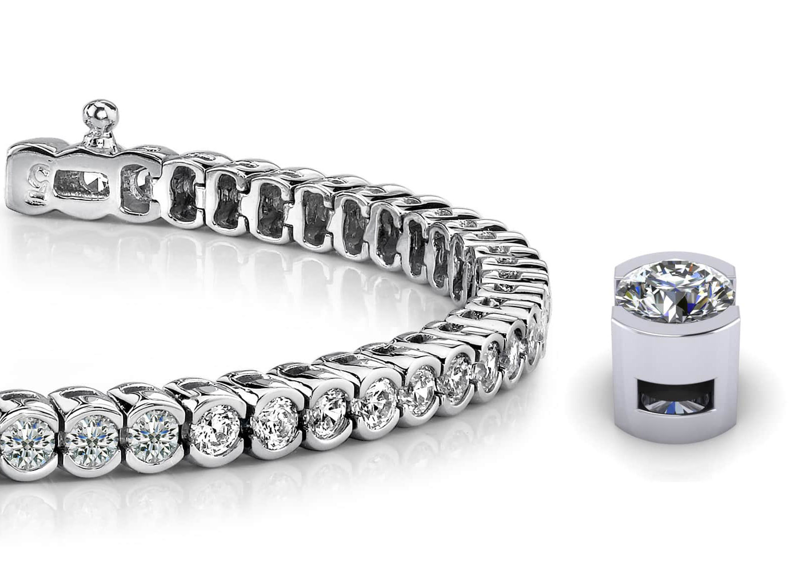 7-Inch Half Bezel Confidence Tennis Bracelet 2.0 Carat Total Weight