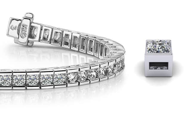7-Inch Classic Diamond Box Tennis Bracelet 2.44 Carat Total Weight