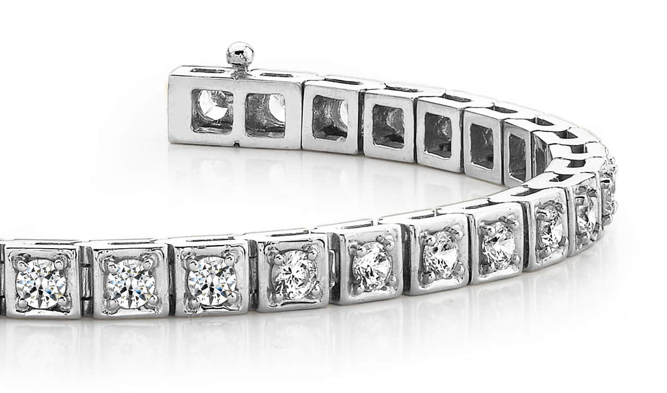 7-Inch Floating Diamond Box Tennis Bracelet 1.04 Carat Total Weight