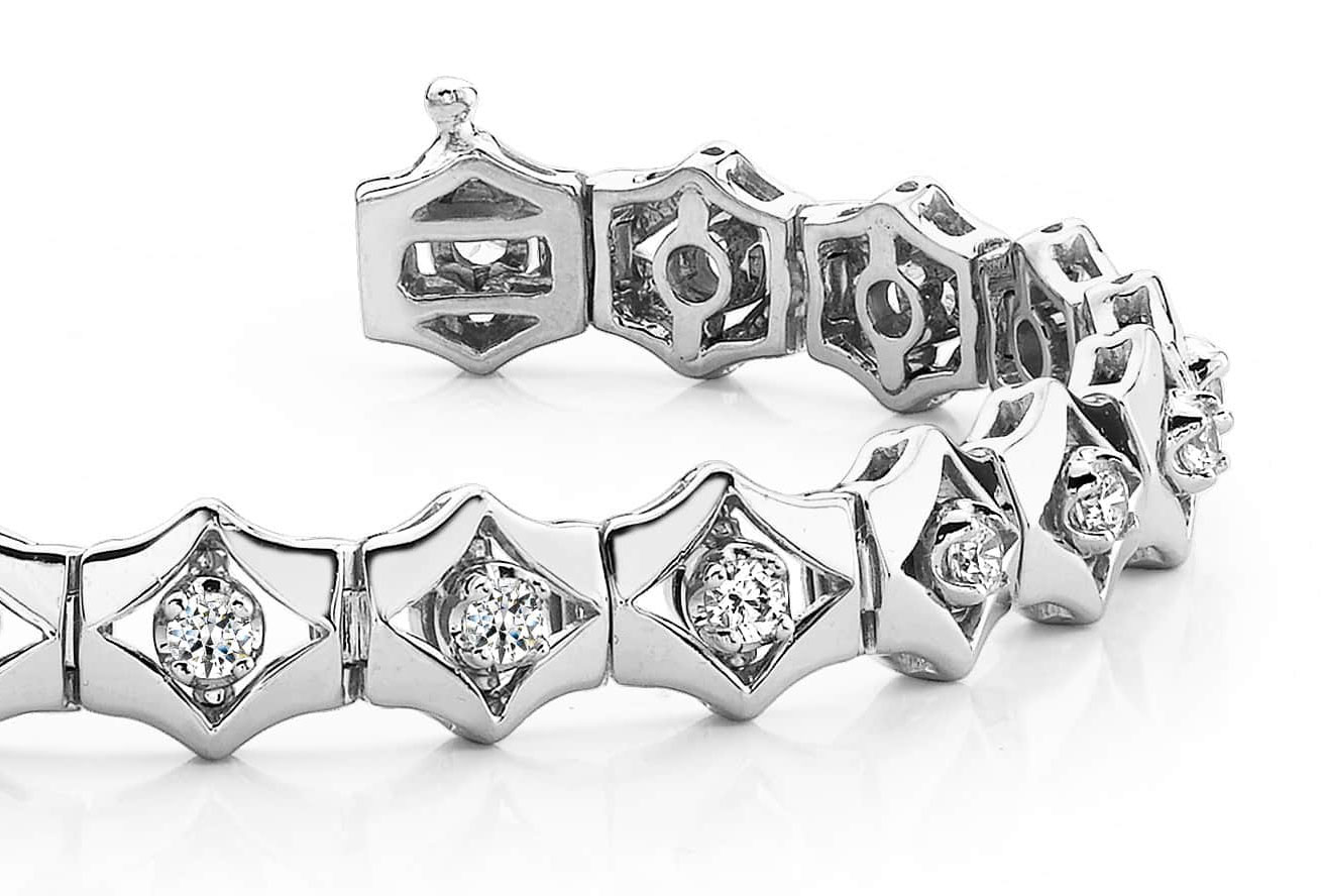 Floating Diamond Box Diamond Bracelet 1.05 Carat Total Weight
