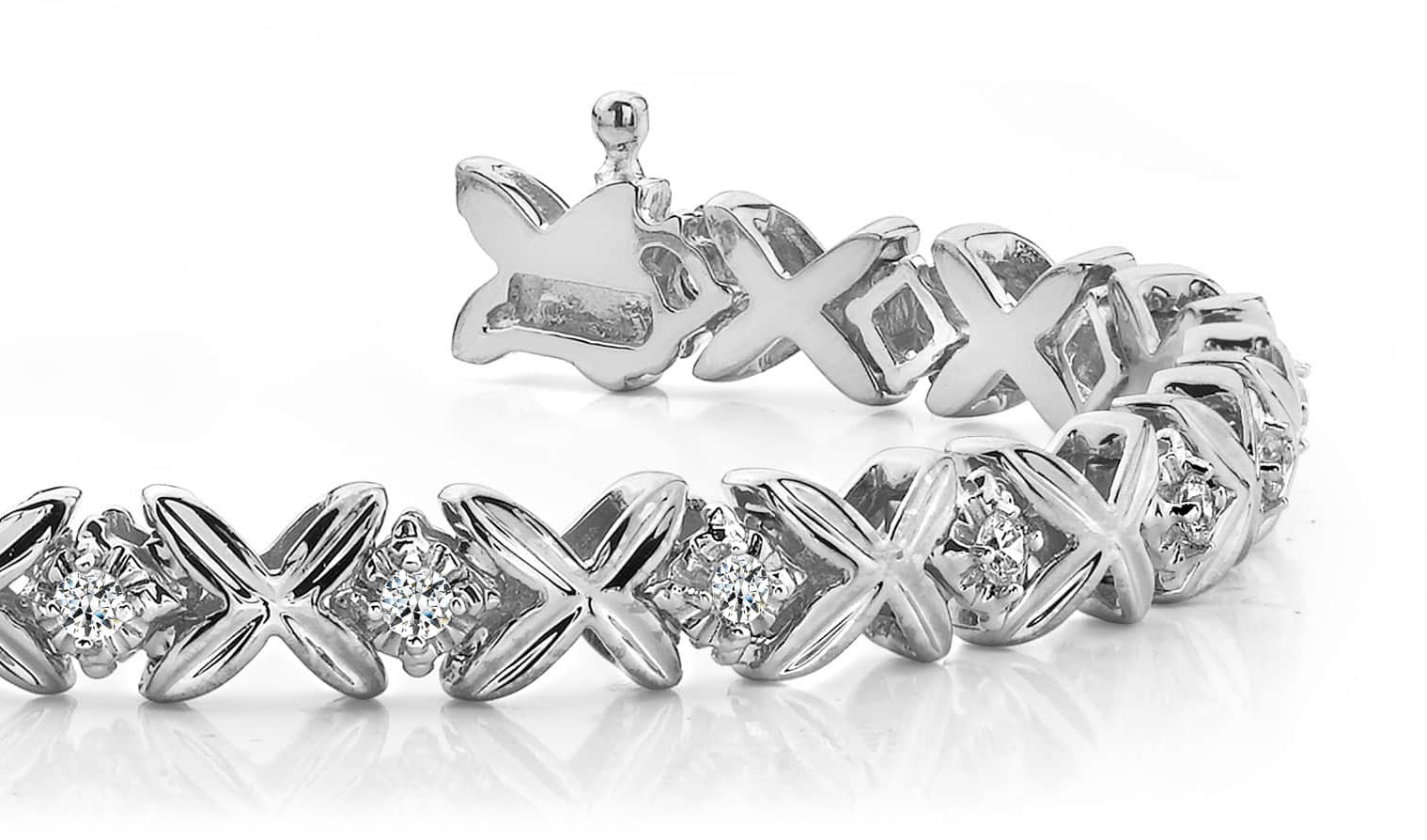 7-Inch Multi Faceted Diamond Bracelet 0.54 Carat Total Weight