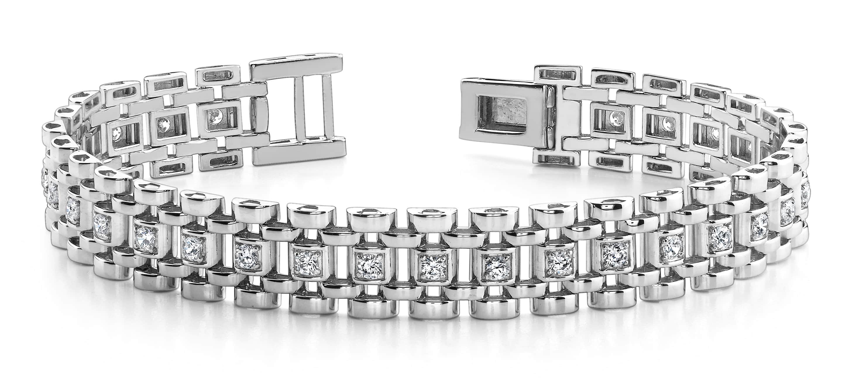 Mens Watch Strap Bracelet 1.0 Carat Total Weight