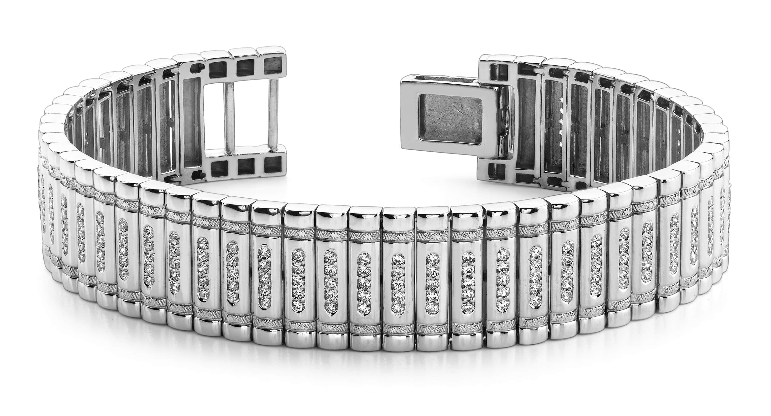 Embedded Diamond Link Bracelet 3.06 Carat Total Weight