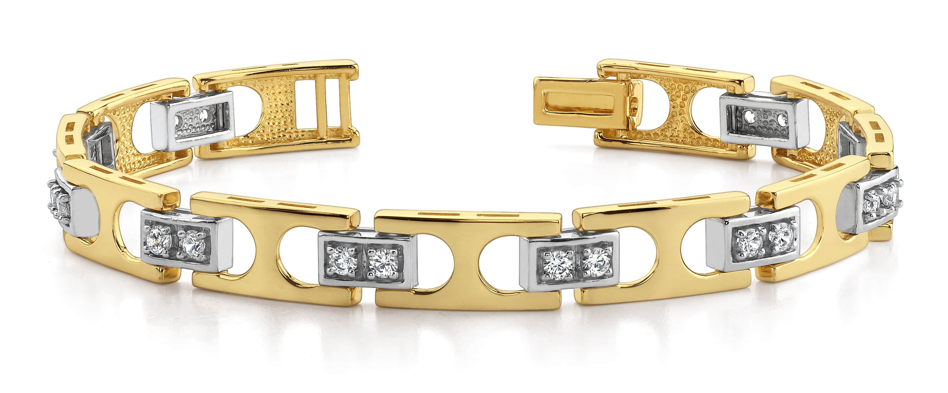 Mens Diamond Buckle Link Bracelet 1.0 Carat Total Weight