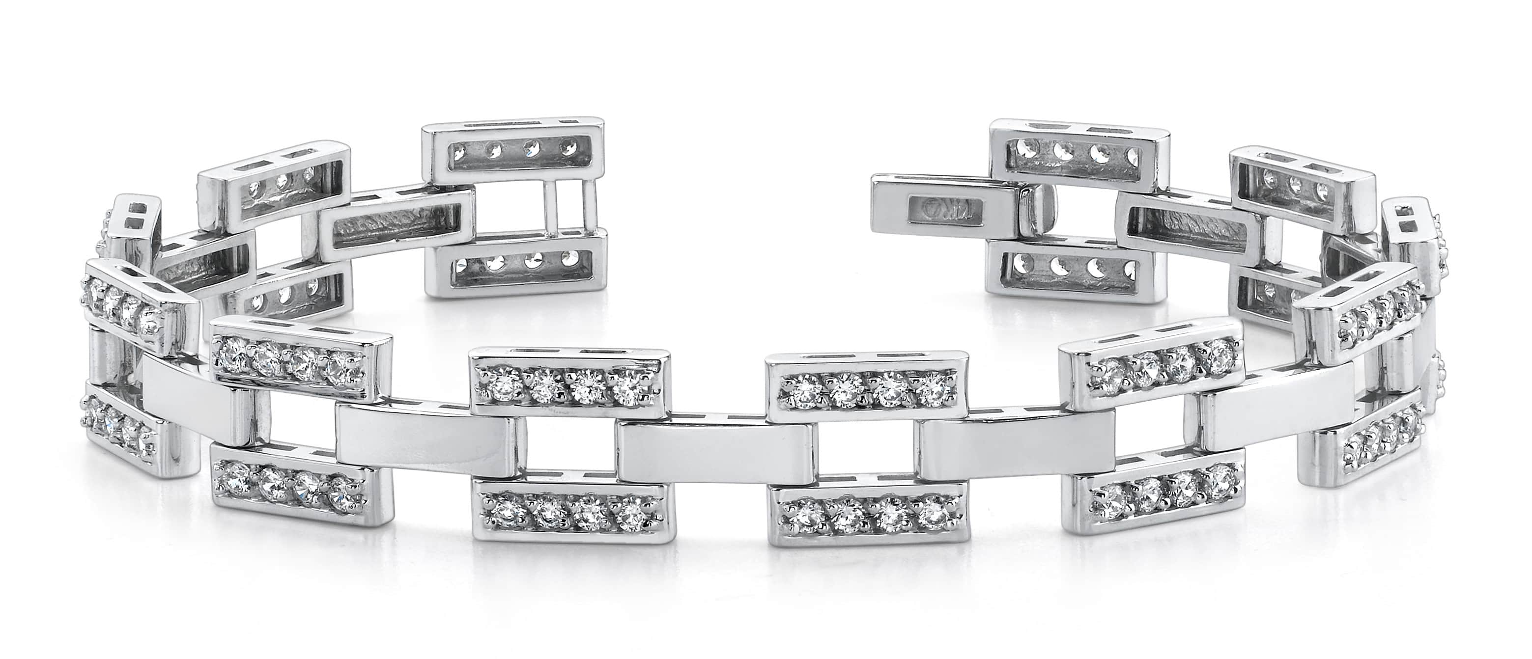 7-Inch Checkerboard Mens Designer Bracelet 3.19 Carat Total Weight