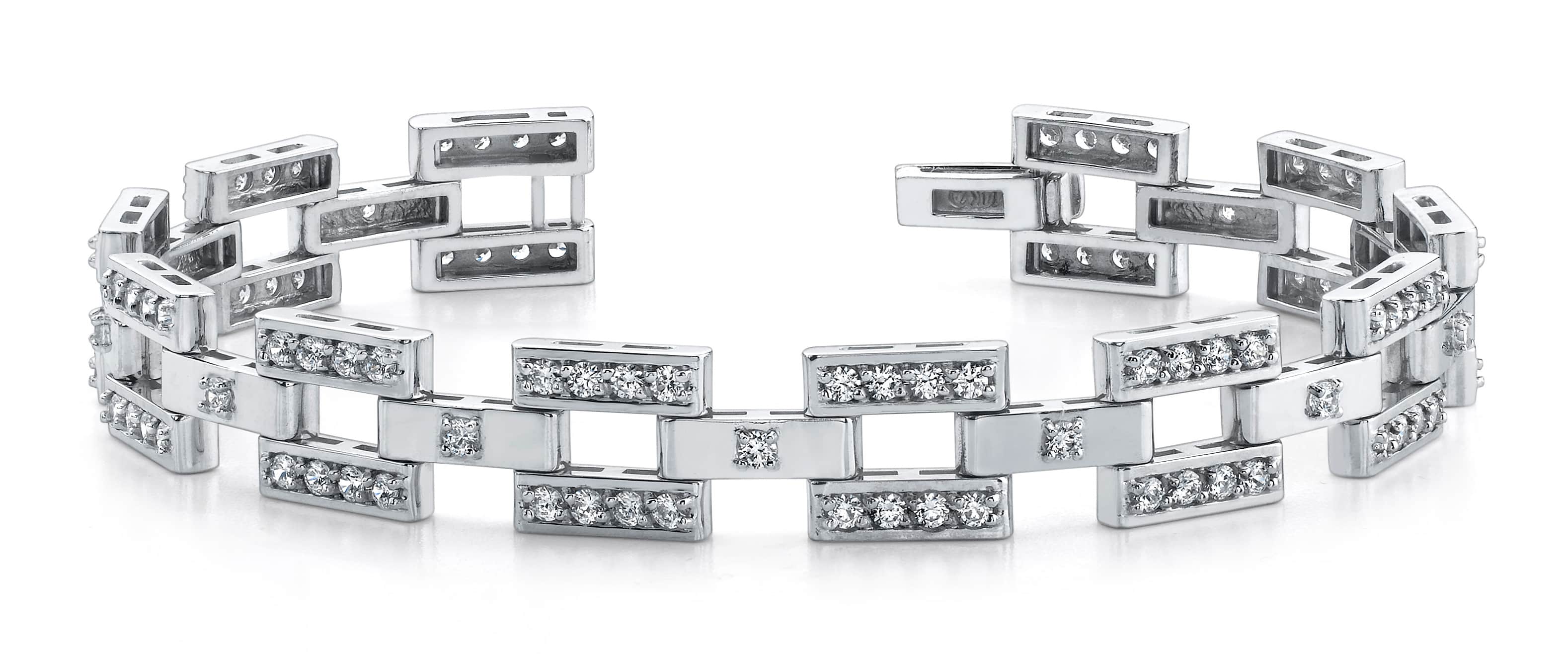 Checkerboard Mens Bracelet 3.65 Carat Total Weight