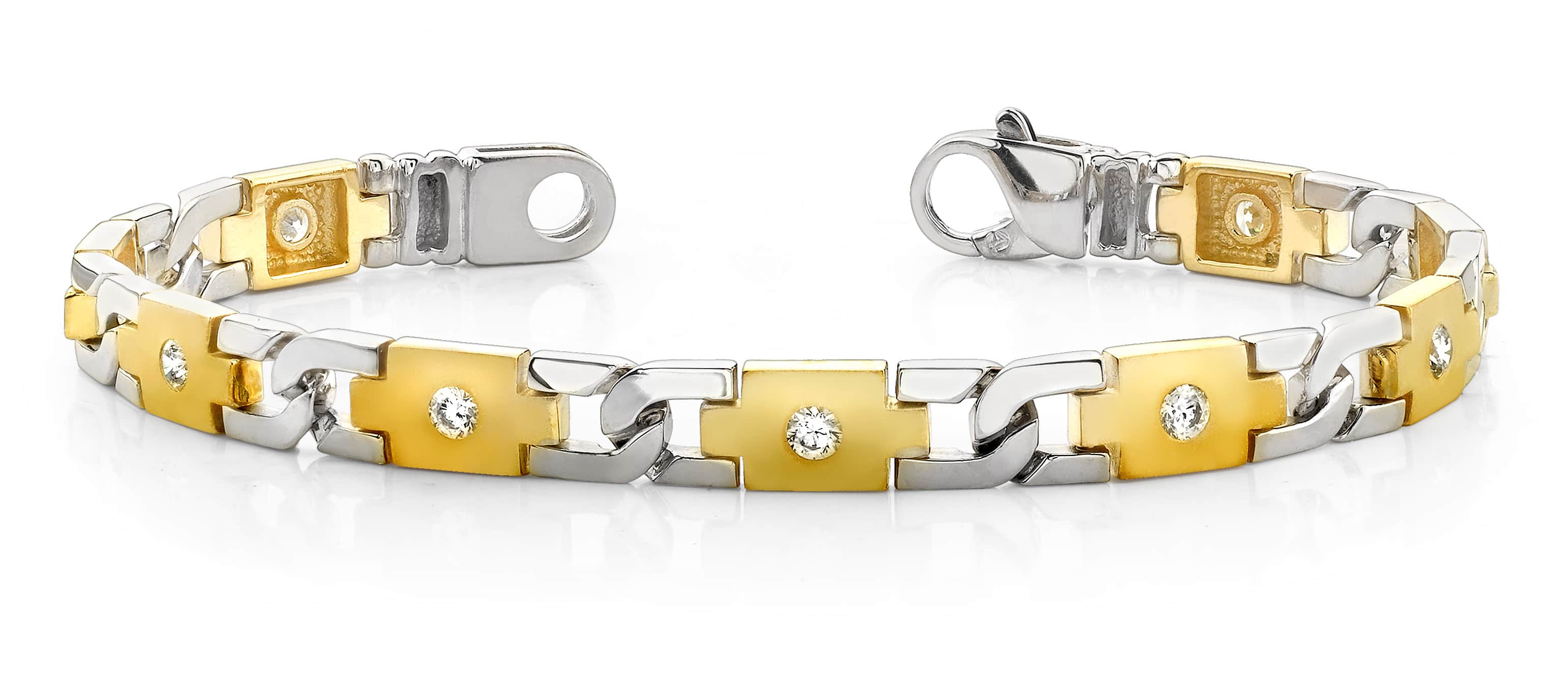 Two Tone Diamond Figure Eight Bracelet 0.69 Carat Total Weight
