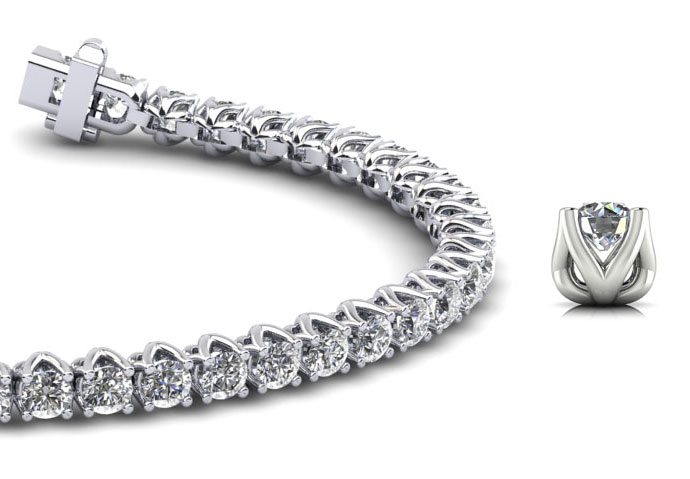 7-Inch Fiery Flame Diamond Tennis Bracelet 1.95 Carat Total Weight